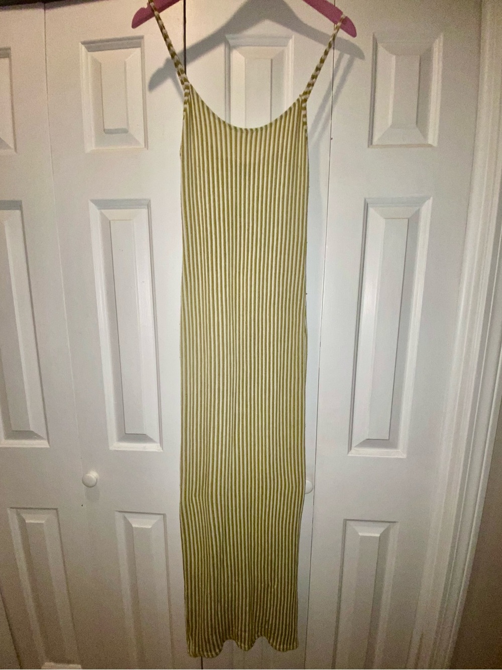 Boohoo green stripe knit maxi dress size 6